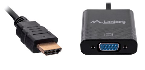 Adapter Lanberg AD-0017-BK (HDMI M - D-Sub (VGA) F; 0,20m; kolor czarny) Lanberg Adapter Lanberg AD-0017-BK (HDMI M - D-Sub (VGA) F; 0,20m; kolor czarny) Lanberg
