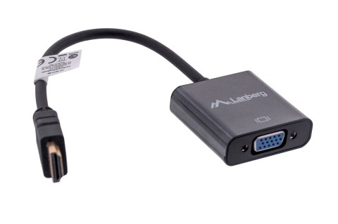 Adapter Lanberg AD-0017-BK (HDMI M - D-Sub (VGA) F; 0,20m; kolor czarny) Lanberg Adapter Lanberg AD-0017-BK (HDMI M - D-Sub (VGA) F; 0,20m; kolor czarny) Lanberg