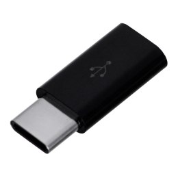 Adapter SAVIO AK-31/B (Micro USB F - USB typu C M; kolor czarny) SAVIO