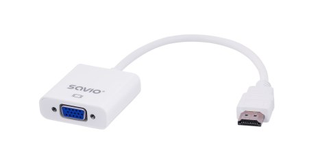 Adapter SAVIO CL-27/B (HDMI M - D-Sub (VGA) F; 0,10m; kolor biały) SAVIO Adapter SAVIO CL-27/B (HDMI M - D-Sub (VGA) F; 0,10m; kolor biały) SAVIO