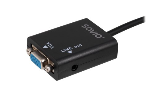 Adapter SAVIO cl-23 (HDMI M - D-Sub (VGA) F; 0,20m; kolor czarny) SAVIO Adapter SAVIO cl-23 (HDMI M - D-Sub (VGA) F; 0,20m; kolor czarny) SAVIO