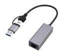 GEMBIRD ADAPTER USB TYP 3.1 + USB-C -> LAN RJ45 GIGABIT 15CM GEMBIRD