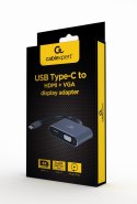 GEMBIRD ADAPTER USB TYPU C NA HDMI + VGA NA KABLU SZARY GEMBIRD