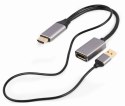 GEMBIRD AKTYWNY ADAPTER 4K HDMI NA DISPLAYPORT (F) CZARNY, 10CM GEMBIRD