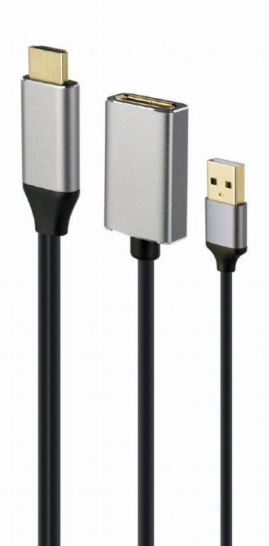 GEMBIRD AKTYWNY ADAPTER 4K HDMI NA DISPLAYPORT (F) CZARNY, 10CM GEMBIRD GEMBIRD AKTYWNY ADAPTER 4K HDMI NA DISPLAYPORT (F) CZARNY, 10CM GEMBIRD