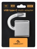GEMBIRD GEMBIRD MULTI ADAPTER USB TYP-C (M) -> USB TYP-C; USB 3.0; HDMI SREBRNY GEMBIRD