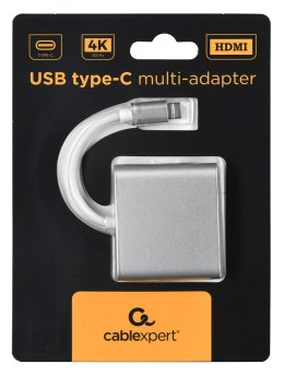 GEMBIRD GEMBIRD MULTI ADAPTER USB TYP-C (M) -> USB TYP-C; USB 3.0; HDMI SREBRNY GEMBIRD