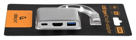 GEMBIRD GEMBIRD MULTI ADAPTER USB TYP-C (M) -> USB TYP-C; USB 3.0; HDMI SREBRNY GEMBIRD GEMBIRD GEMBIRD MULTI ADAPTER USB TYP-C (M) -> USB TYP-C; USB 3.0; HDMI SREBRNY GEMBIRD