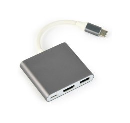 GEMBIRD GEMBIRD MULTI ADAPTER USB TYP-C (M) -> USB TYP-C; USB 3.0; HDMI SZARY GEMBIRD