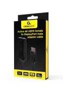 GEMBIRD KABEL AKTYWNY KONWERTER SYGNAŁU HDMI 4K NA DISPLAYPORT 15CM, CZARNY GEMBIRD