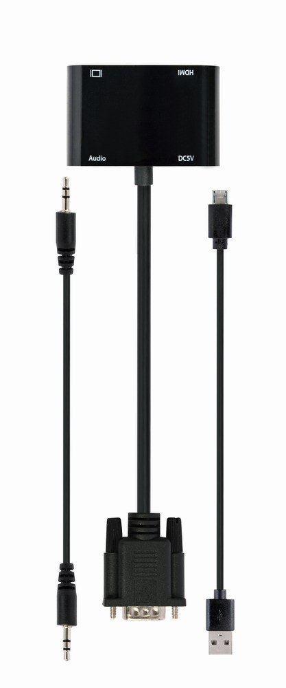 GEMBIRD KONWERTER SYGNAŁU VGA DO HDMI + VGA 0,15M, CZARNY GEMBIRD GEMBIRD KONWERTER SYGNAŁU VGA DO HDMI + VGA 0,15M, CZARNY GEMBIRD