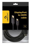 Kabel GEMBIRD CC-DP-HDMI-5M (HDMI M - DisplayPort M; 5m; kolor czarny) GEMBIRD