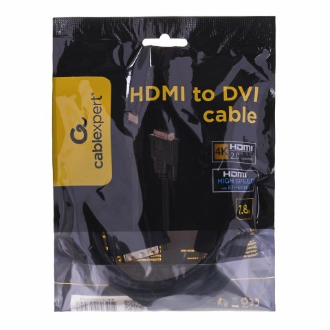 Kabel GEMBIRD CC-HDMI-DVI-6 (HDMI M - DVI-D M; 1,8m; kolor czarny) GEMBIRD Kabel GEMBIRD CC-HDMI-DVI-6 (HDMI M - DVI-D M; 1,8m; kolor czarny) GEMBIRD