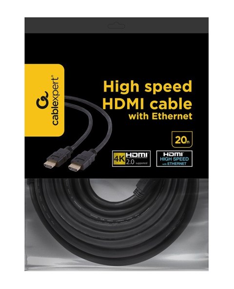 Kabel GEMBIRD CC-HDMI4-20M (HDMI M - HDMI M; 20m; kolor czarny) GEMBIRD Kabel GEMBIRD CC-HDMI4-20M (HDMI M - HDMI M; 20m; kolor czarny) GEMBIRD