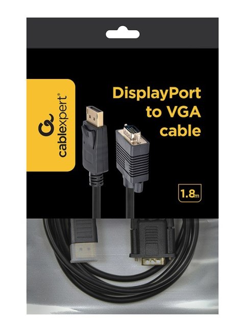 Kabel GEMBIRD CCP-DPM-VGAM-6 (D-Sub (VGA) M - DisplayPort M; 1,8m; kolor czarny) GEMBIRD Kabel GEMBIRD CCP-DPM-VGAM-6 (D-Sub (VGA) M - DisplayPort M; 1,8m; kolor czarny) GEMBIRD
