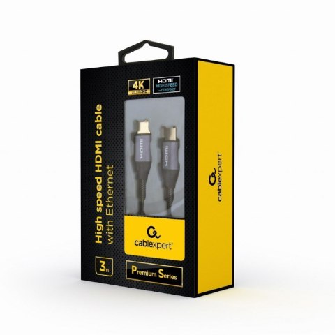 Kabel GEMBIRD seria premium CCBP-HDMI-3M (HDMI M - HDMI M; 3m; kolor czarny) GEMBIRD Kabel GEMBIRD seria premium CCBP-HDMI-3M (HDMI M - HDMI M; 3m; kolor czarny) GEMBIRD