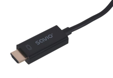 Kabel SAVIO CL-56 (DisplayPort M - HDMI Typ A; 1,5m; kolor czarny) SAVIO Kabel SAVIO CL-56 (DisplayPort M - HDMI Typ A; 1,5m; kolor czarny) SAVIO