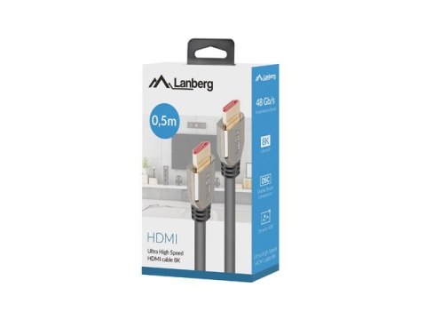 LANBERG KABEL HDMI M/M V2.1 0.5M 8K 60HZ CA-HDMI-30CU-0005-BK Lanberg LANBERG KABEL HDMI M/M V2.1 0.5M 8K 60HZ CA-HDMI-30CU-0005-BK Lanberg