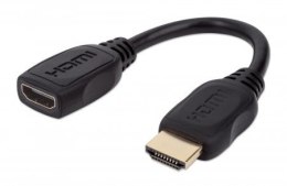 MANHATTAN PRZEDŁUŻACZ KABEL HDMI-HDMI 2.0 M/F 20CM Manhattan