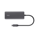 Multi-Port Adapter Trust DALYX 6-IN-1 USB-C Silver Trust
