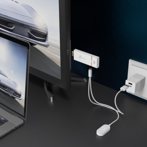 Nadajnik i odbiornik audio/video bezprzewodowy j5create ScreenCast 4K Wireless Display Adapter; kolor biały JVAW76-N J5 Create Nadajnik i odbiornik audio/video bezprzewodowy j5create ScreenCast 4K Wireless Display Adapter; kolor biały JVAW76-N J5 Create