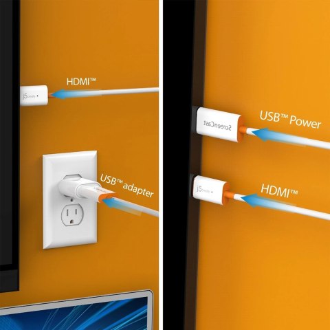 Nadajnik i odbiornik audio/video bezprzewodowy j5create ScreenCast HDMI™ Wireless Display; kolor biały JVAW56-N J5 Create Nadajnik i odbiornik audio/video bezprzewodowy j5create ScreenCast HDMI™ Wireless Display; kolor biały JVAW56-N J5 Create
