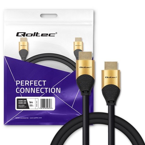 QOLTEC KABEL HDMI V2.1 ULTRA HIGH SPEED 8K | 60HZ | 26AWG | GOLD | 5M Qoltec QOLTEC KABEL HDMI V2.1 ULTRA HIGH SPEED 8K | 60HZ | 26AWG | GOLD | 5M Qoltec
