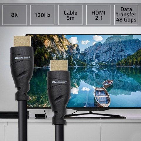 QOLTEC KABEL HDMI V2.1 ULTRA HIGH SPEED 8K | 60HZ | 26AWG | GOLD Qoltec QOLTEC KABEL HDMI V2.1 ULTRA HIGH SPEED 8K | 60HZ | 26AWG | GOLD Qoltec