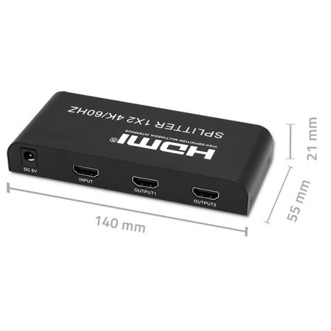 QOLTEC ROZDZIELACZ SPLITTER 2XHDMI 4KX2K | 6GB/S | 60HZ Qoltec QOLTEC ROZDZIELACZ SPLITTER 2XHDMI 4KX2K | 6GB/S | 60HZ Qoltec