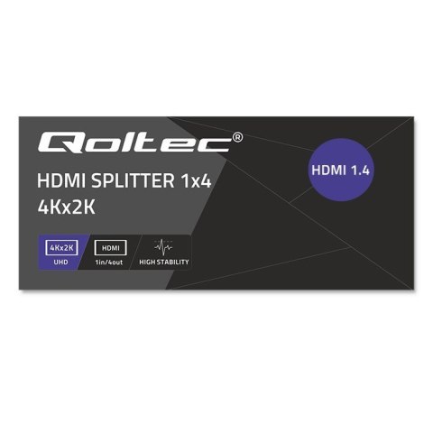 QOLTEC ROZDZIELACZ SPLITTER 4XHDMI 4KX2K | 3.4GB/S Qoltec QOLTEC ROZDZIELACZ SPLITTER 4XHDMI 4KX2K | 3.4GB/S Qoltec