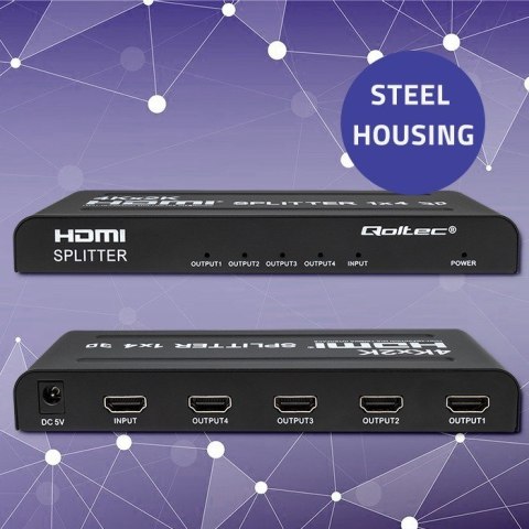 QOLTEC ROZDZIELACZ SPLITTER 4XHDMI 4KX2K | 3.4GB/S Qoltec QOLTEC ROZDZIELACZ SPLITTER 4XHDMI 4KX2K | 3.4GB/S Qoltec