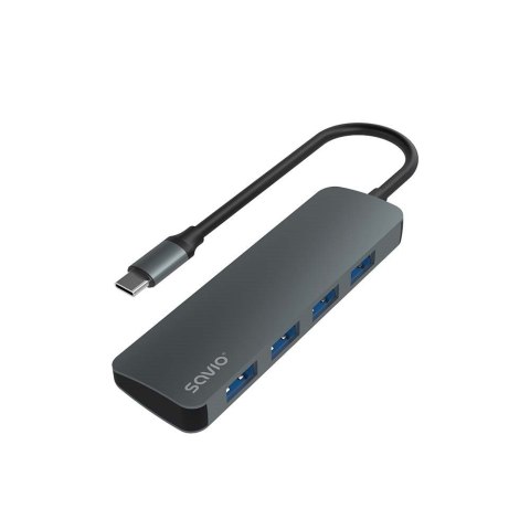 SAVIO AK-54 HUB USB-C - 4 X USB-A, SZARY SAVIO SAVIO AK-54 HUB USB-C - 4 X USB-A, SZARY SAVIO
