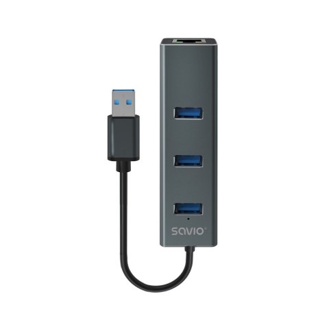 SAVIO AK-58 3-PORTOWY HUB USB-A Z ADAPTEREM RJ-45 SAVIO SAVIO AK-58 3-PORTOWY HUB USB-A Z ADAPTEREM RJ-45 SAVIO