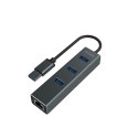 SAVIO AK-58 3-PORTOWY HUB USB-A Z ADAPTEREM RJ-45 SAVIO