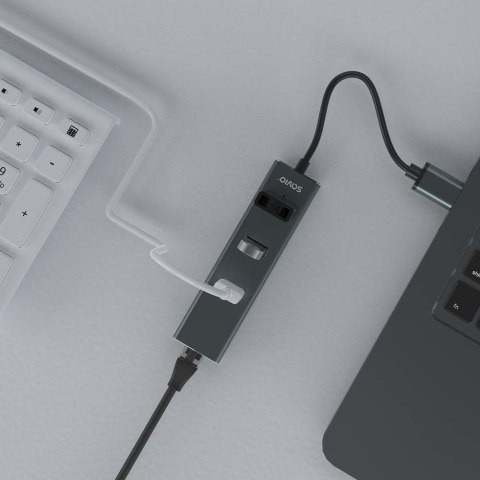 SAVIO AK-58 3-PORTOWY HUB USB-A Z ADAPTEREM RJ-45 SAVIO SAVIO AK-58 3-PORTOWY HUB USB-A Z ADAPTEREM RJ-45 SAVIO