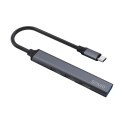 SAVIO HUB USB-C - 3 X USB-A 2.0, 1 X USB-A 3.0, SZARY, AK-71 SAVIO