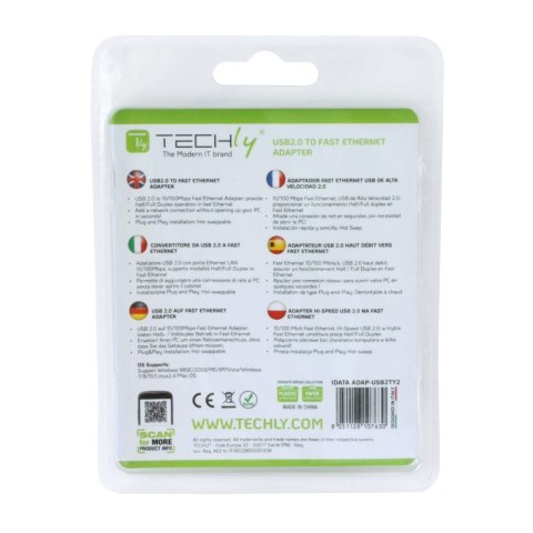 TECHLY KARTA SIECIOWA ADAPTER USB-A 2.0 NA RJ45 10 TECHly TECHLY KARTA SIECIOWA ADAPTER USB-A 2.0 NA RJ45 10 TECHly