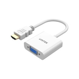 UNITEK ADAPTER HDMI - VGA, FULLHD 60HZ, BIAŁY, M/F UNITEK