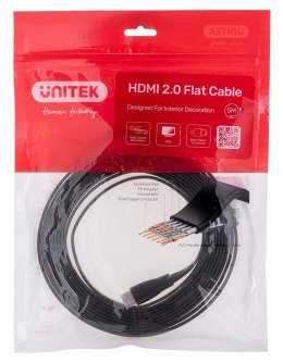 UNITEK KABEL HDMI 2.0 4K60HZ,PŁASKI,5M,C11063BK-5M UNITEK