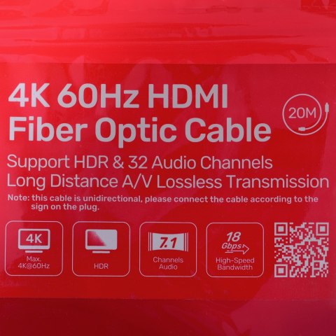 UNITEK KABEL OPTYCZNY HDMI 2.0 Active Optical Cable 4K 60HZ 20M UNITEK UNITEK KABEL OPTYCZNY HDMI 2.0 Active Optical Cable 4K 60HZ 20M UNITEK