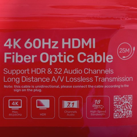 UNITEK KABEL OPTYCZNY HDMI 2.0 Active Optical Cable 4K 60HZ 25M UNITEK UNITEK KABEL OPTYCZNY HDMI 2.0 Active Optical Cable 4K 60HZ 25M UNITEK
