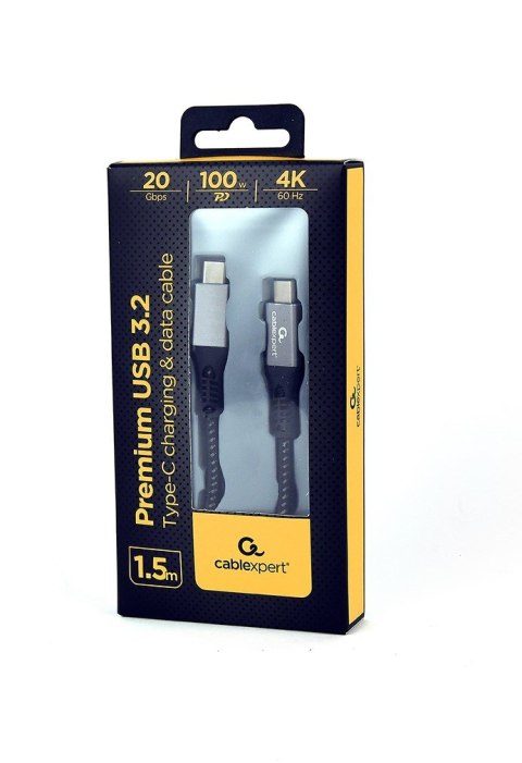 GEMBIRD KABEL PREMIUM USB TYP-C, 3.2 GEN 2 POWER DELIVERY (PD), 20 GB/S, 100 W, 1.5 M GEMBIRD GEMBIRD KABEL PREMIUM USB TYP-C, 3.2 GEN 2 POWER DELIVERY (PD), 20 GB/S, 100 W, 1.5 M GEMBIRD