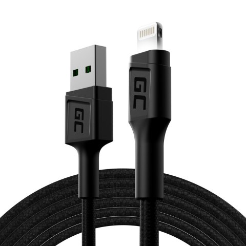 GREEN CELL KABEL KABGC12 GC RAY USB - LIGHTNING 200CM, BIAŁY LED, SZYBKIE ŁADOWANIE Green Cell GREEN CELL KABEL KABGC12 GC RAY USB - LIGHTNING 200CM, BIAŁY LED, SZYBKIE ŁADOWANIE Green Cell