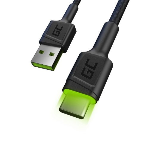 GREEN CELL KABEL KABGC13 GC RAY USB - USB-C 200CM, ZIELONY LED, SZYBKIE ŁADOWANIE ULTRA CHARGE, QC 3.0 Green Cell GREEN CELL KABEL KABGC13 GC RAY USB - USB-C 200CM, ZIELONY LED, SZYBKIE ŁADOWANIE ULTRA CHARGE, QC 3.0 Green Cell