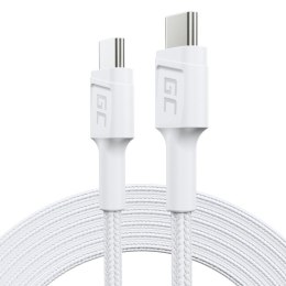 GREEN CELL KABEL KABGC29W GC POWERSTREAM USB-C - USB-C 200CM, POWER DELIVERY 60W, ULTRA CHARGE, QC 3.0, BIAŁY Green Cell