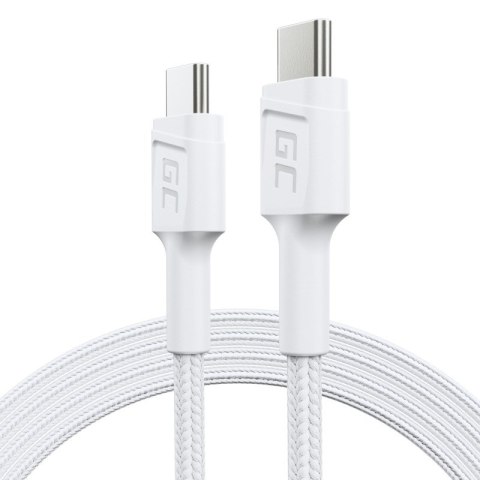 GREEN CELL KABEL KABGC30W GC POWERSTREAM USB-C - USB-C 120CM, POWER DELIVERY 60W, ULTRA CHARGE, QC 3.0, BIAŁY Green Cell GREEN CELL KABEL KABGC30W GC POWERSTREAM USB-C - USB-C 120CM, POWER DELIVERY 60W, ULTRA CHARGE, QC 3.0, BIAŁY Green Cell