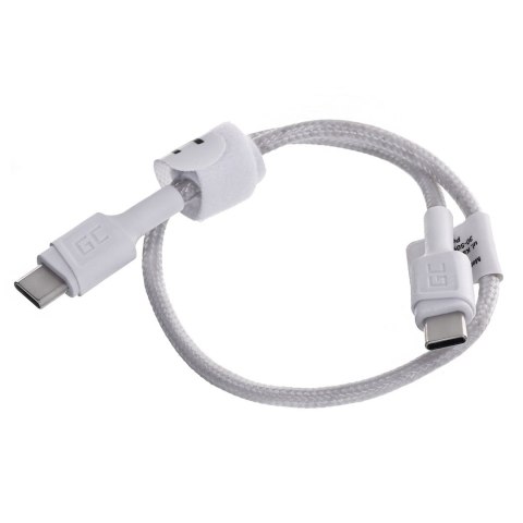 GREEN CELL KABEL KABGC31W GC POWERSTREAM USB-C - USB-C 30CM, POWER DELIVERY 60W, ULTRA CHARGE, QC 3.0, BIAŁY Green Cell GREEN CELL KABEL KABGC31W GC POWERSTREAM USB-C - USB-C 30CM, POWER DELIVERY 60W, ULTRA CHARGE, QC 3.0, BIAŁY Green Cell