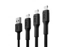 GREEN CELL ZESTAW KABLI KABGCSET04 3X KABEL GC RAY USB - LIGHTNING 30CM, 120CM, 200CM, BIAŁY LED Green Cell