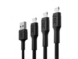 GREEN CELL ZESTAW KABLI KABGCSET04 3X KABEL GC RAY USB - LIGHTNING 30CM, 120CM, 200CM, BIAŁY LED Green Cell