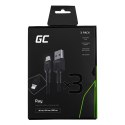 GREEN CELL ZESTAW KABLI KABGCSET04 3X KABEL GC RAY USB - LIGHTNING 30CM, 120CM, 200CM, BIAŁY LED Green Cell